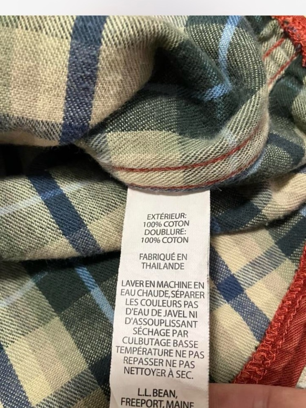 L.L. Bean Men's Rust Red Shirt Jacket Plaid Lining 100% Cotton Size Large - Picture 6 of 8